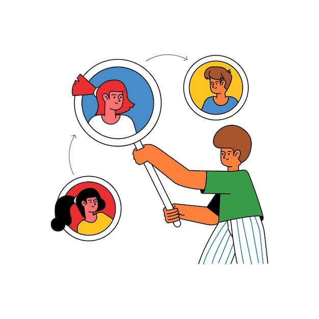 Vector search peoples flat icon