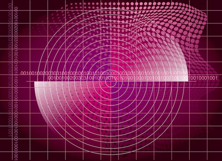 Vector search the scanning system. color radar design.