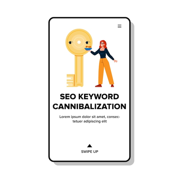 Search seo keyword cannibalization vector