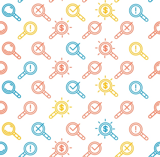 Search Signs Pattern Background on a White Vector