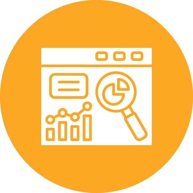 Викторное изображение значка статистики поиска может использоваться для SEO и SEM