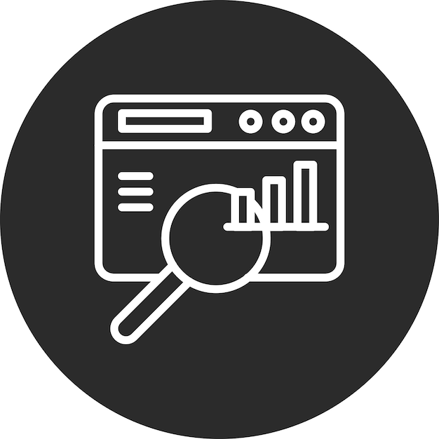 Иллюстрация значка векторной статистики SEO и SEM