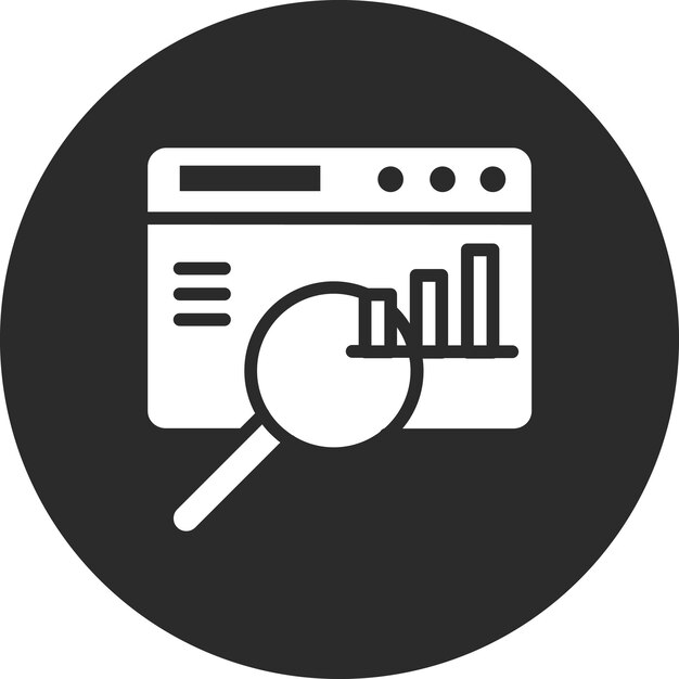 Иллюстрация значка векторной статистики SEO и SEM