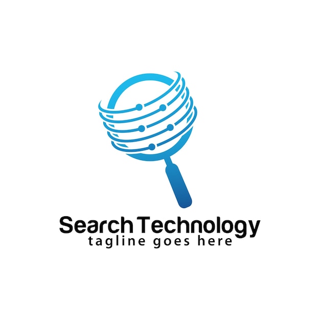 Search technology logo design template