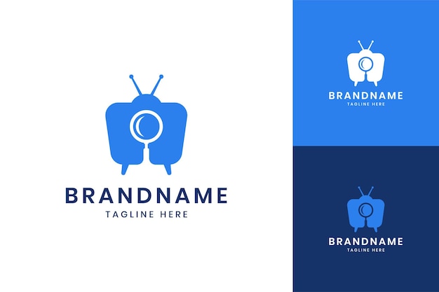 텔레비전 네거티브 공간 로고 디자인 검색