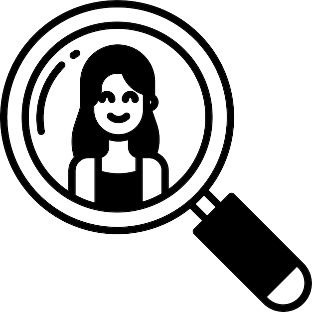 Vector search woman glyph and line vector illustration