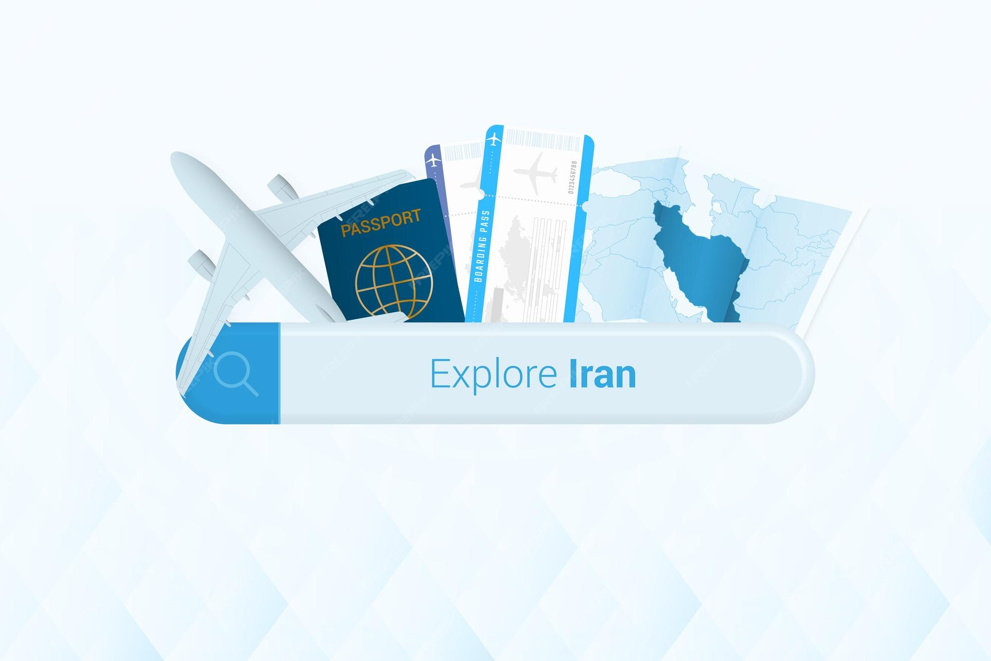 Premium Vector | Searching tickets to iran or travel destination in
