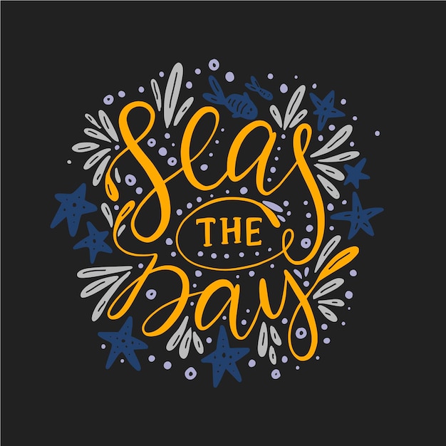 Seas the day vector card