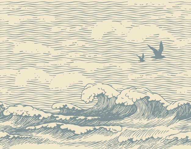 Вектор Иллюстрация морского пейзажа