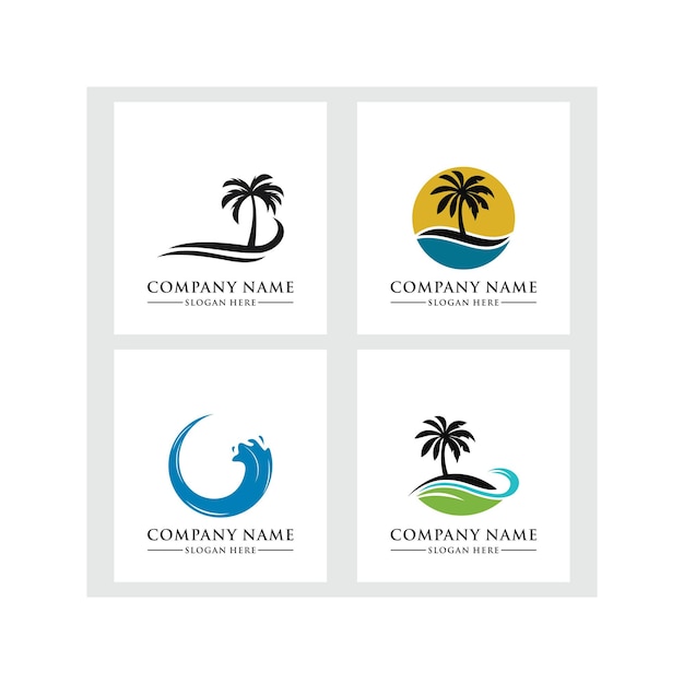 Seascape logo vector template