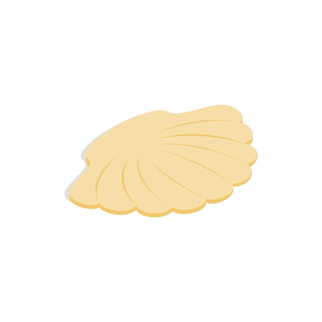 Seashell icoon in isometrische 3D-stijl op een witte achtergrond