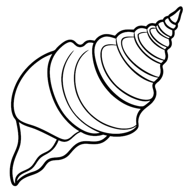 Seashell Line Art Vector Illustratie Minimalistisch ontwerp op witte achtergrond