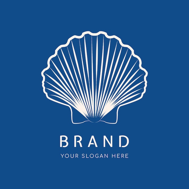 Seashell logo ontwerpsjabloon Sint-jakobsschelp