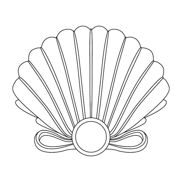 Seashell and pearl vector icon design Marine shell flat icon