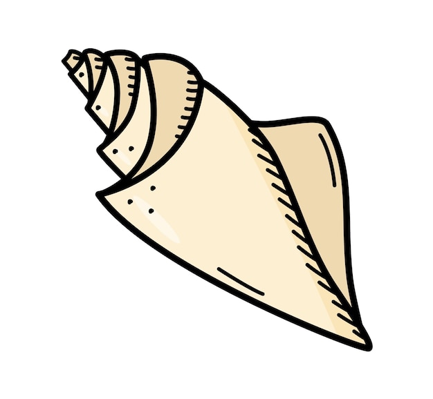 seashell single isolate on a white background vector illustration of a shell doodle sketch