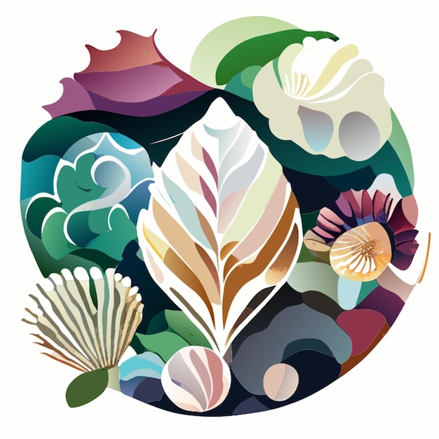 Vector seashell watercolor clipart summer travel ocean beach clipart for blog invitation planner stickers