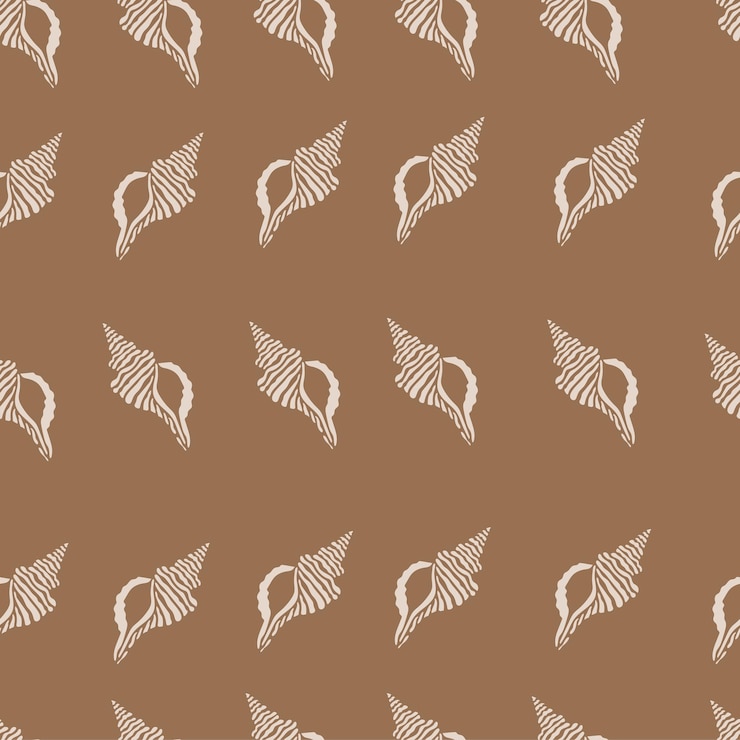 Vector seashells seamless pattern