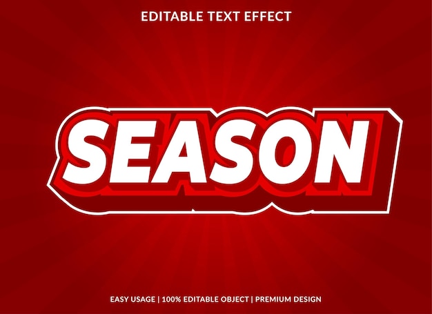 season editable text effect template