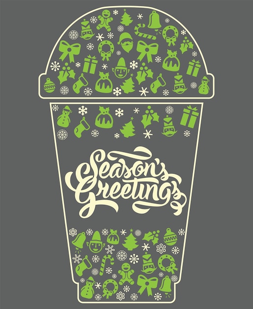 Season greeting coffee tall cup