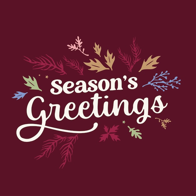 Vector season greetings typography composition decorative design element for postcards prints posters