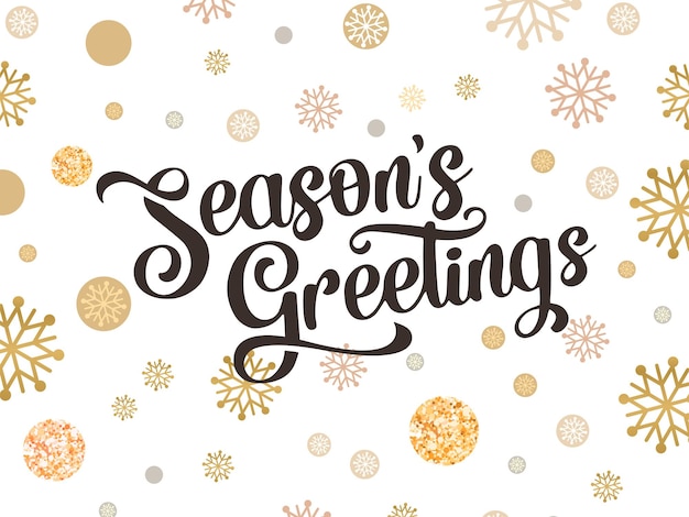 Season greetings typography composition decorative design element for postcards prints posters