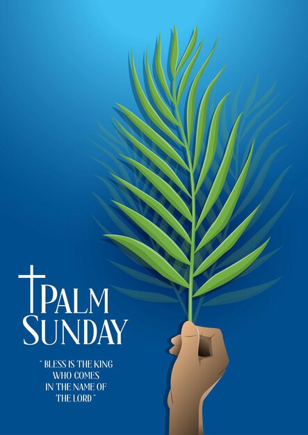 Vector season of lent palm sunday easter and the resurrection of christ