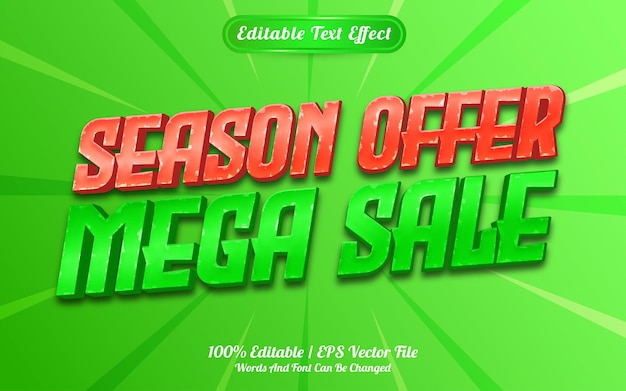 Season offer text effect template style