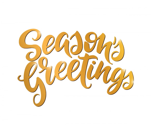 Season's greetings golden lettering