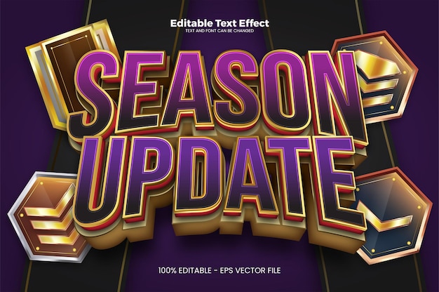 Редактируемый текстовый эффект Season Update в современном трендовом стиле