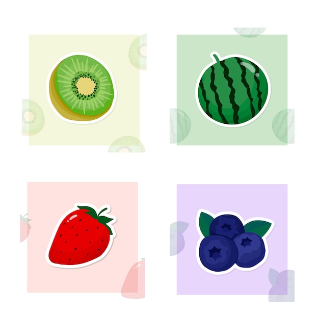 Vector seasonal fruit