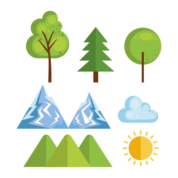 Seasonal weather set icons