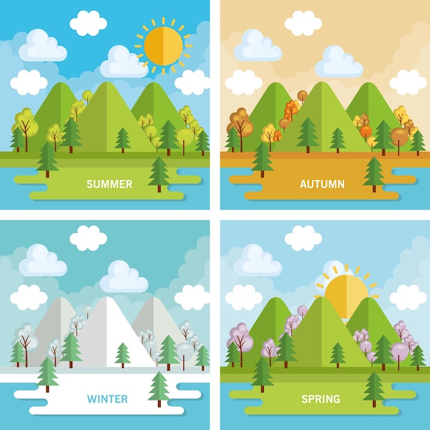 Seasonal weather set landscapes