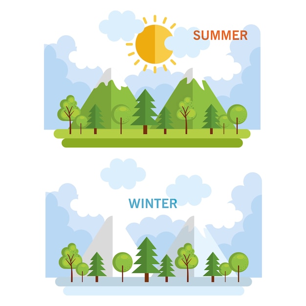 seasonal weather set landscapes
