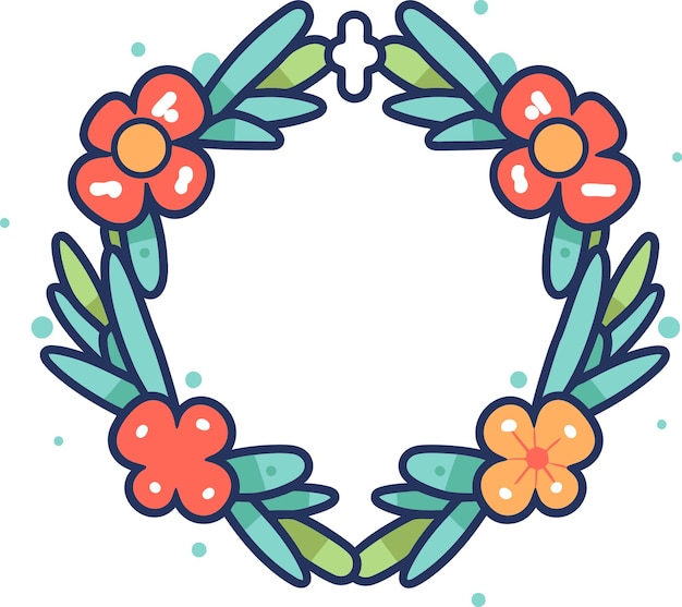 Vector seasonal wreath showcase ornamental illustrationsrustic charm illustrated digital floral art