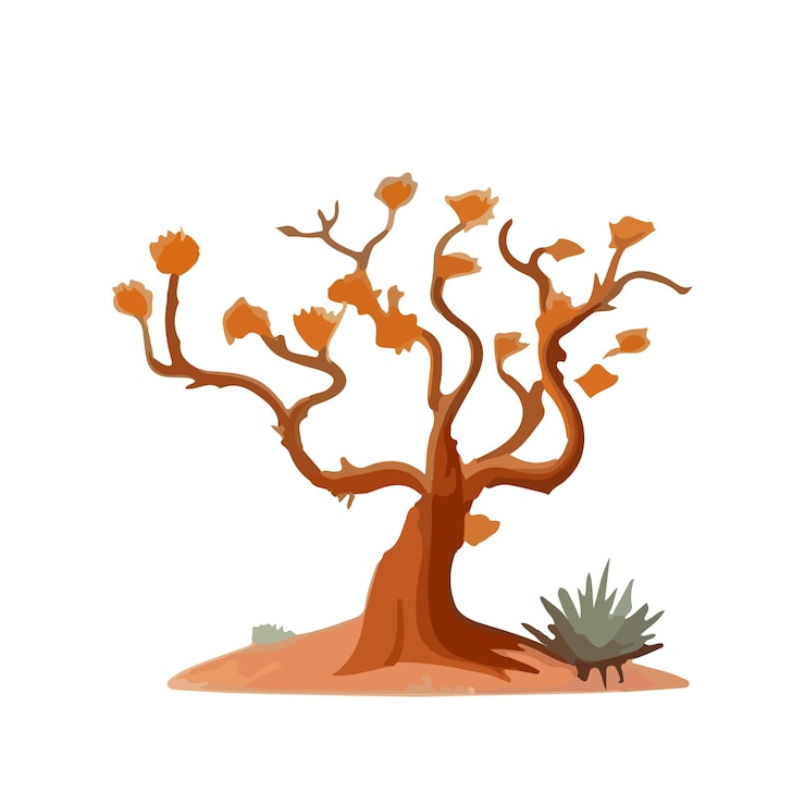 Vector seasons of growth tree vector illustration