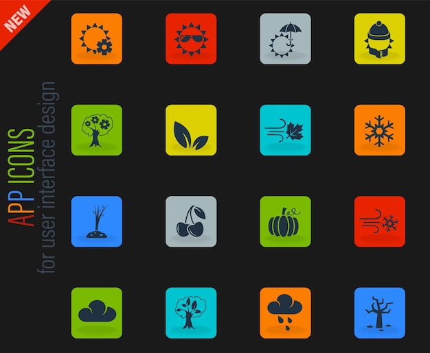 Seasons icon set