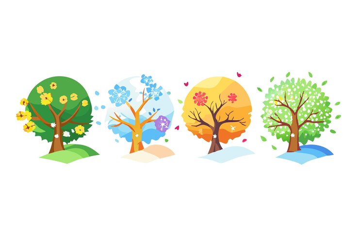 Vector seasons of tree vector