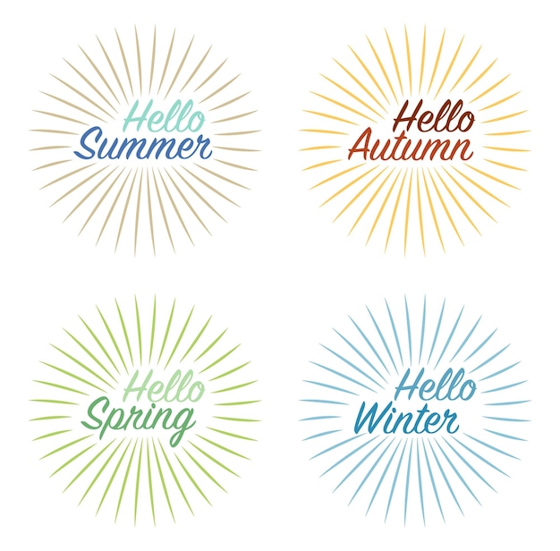 Seasons of the year Greeting with different seasons of the year