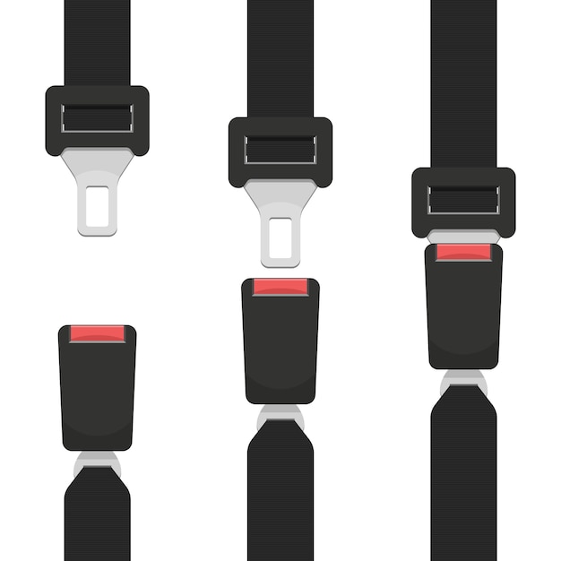 Иллюстрация дизайна ремня безопасности на белом фоне