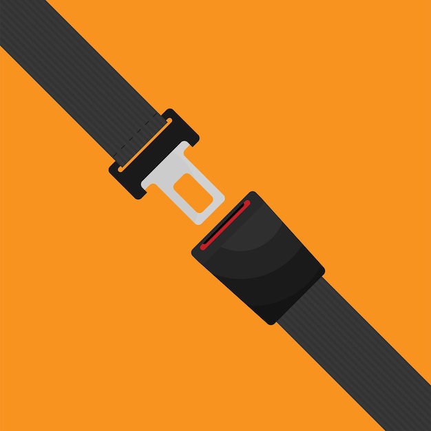 Seat belt icon isolated on background flat vector