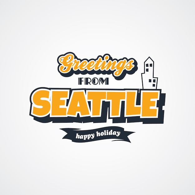 Seattle vakantie groeten thema vector kunst illustratie