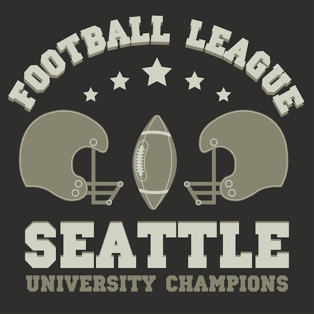 Vector seattle washington design for tshirt football league tee shirt print