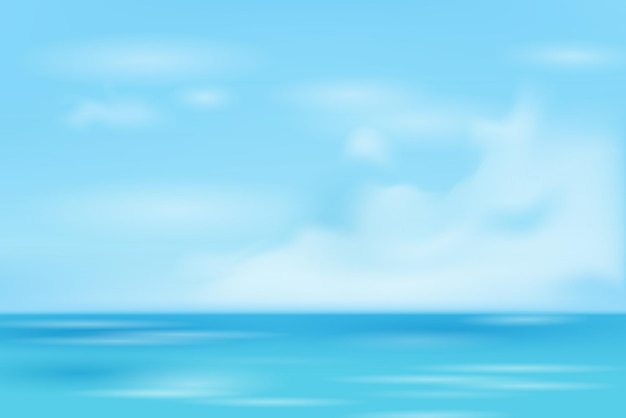Vector seawater in the ocean and summer blue sky background