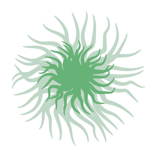 Vector seaweed logo abstract plant algae on the bottom