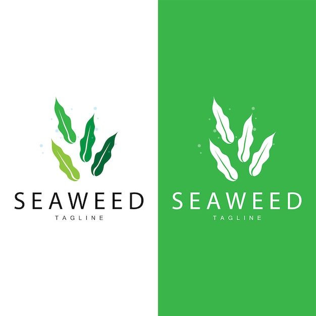 Seaweed Logo Design Underwater Plant Design Illustrations Cosmetics and Food Ingredient