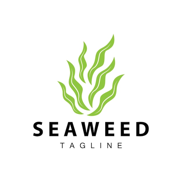 Seaweed Logo Design Underwater Plant Design Illustrations Cosmetics and Food Ingredient