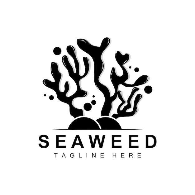 Seaweed Logo Design Underwater Plant Illustration Cosmetics And Food Ingredients