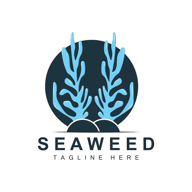 Seaweed Logo Design Underwater Plant Illustration Cosmetics And Food Ingredients