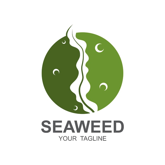 Seaweed Logo Design Underwater Plant Illustration Cosmetics And Food Ingredients