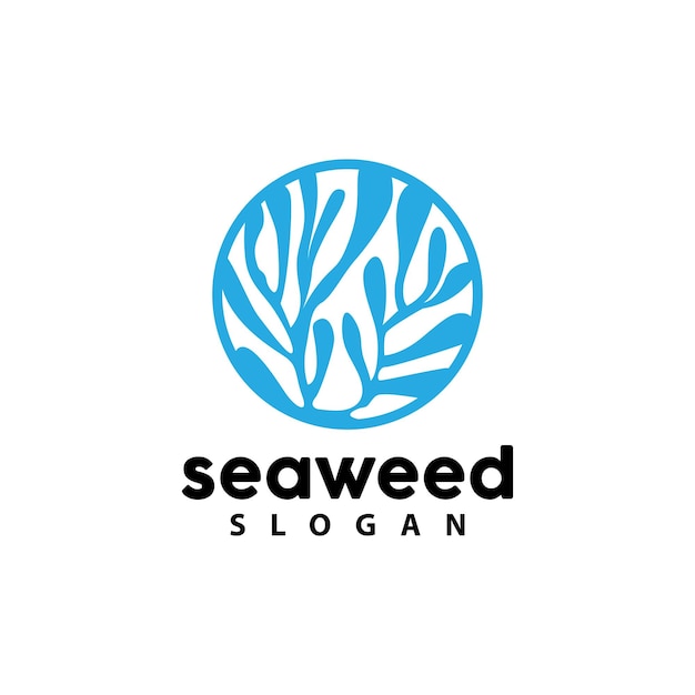 Seaweed Logo Underwater Plant Vector Simple Leaf Design Illustration Template Symbol Icon